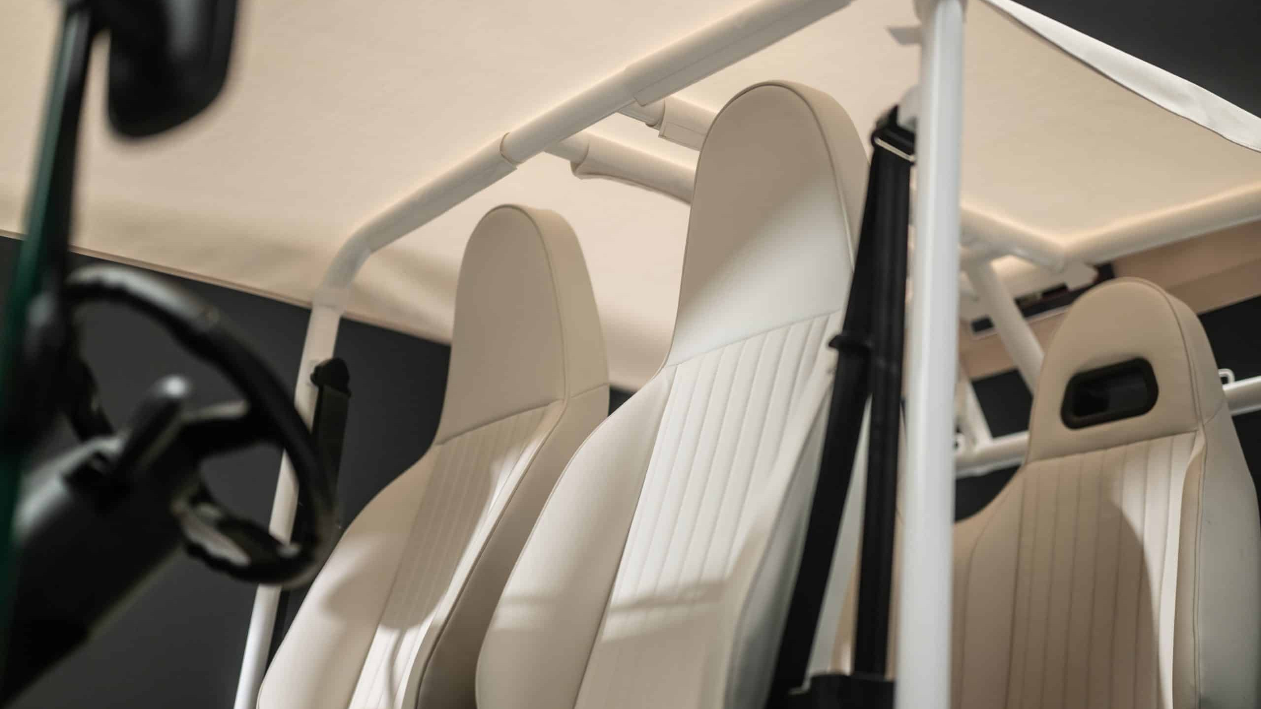 Interior of the 4-seater electric Moke